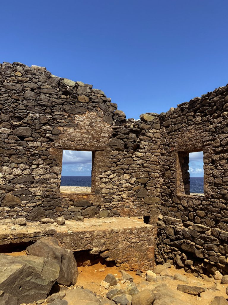 Burshirbana ruins of gold, view from inside the ruins, Aruba
